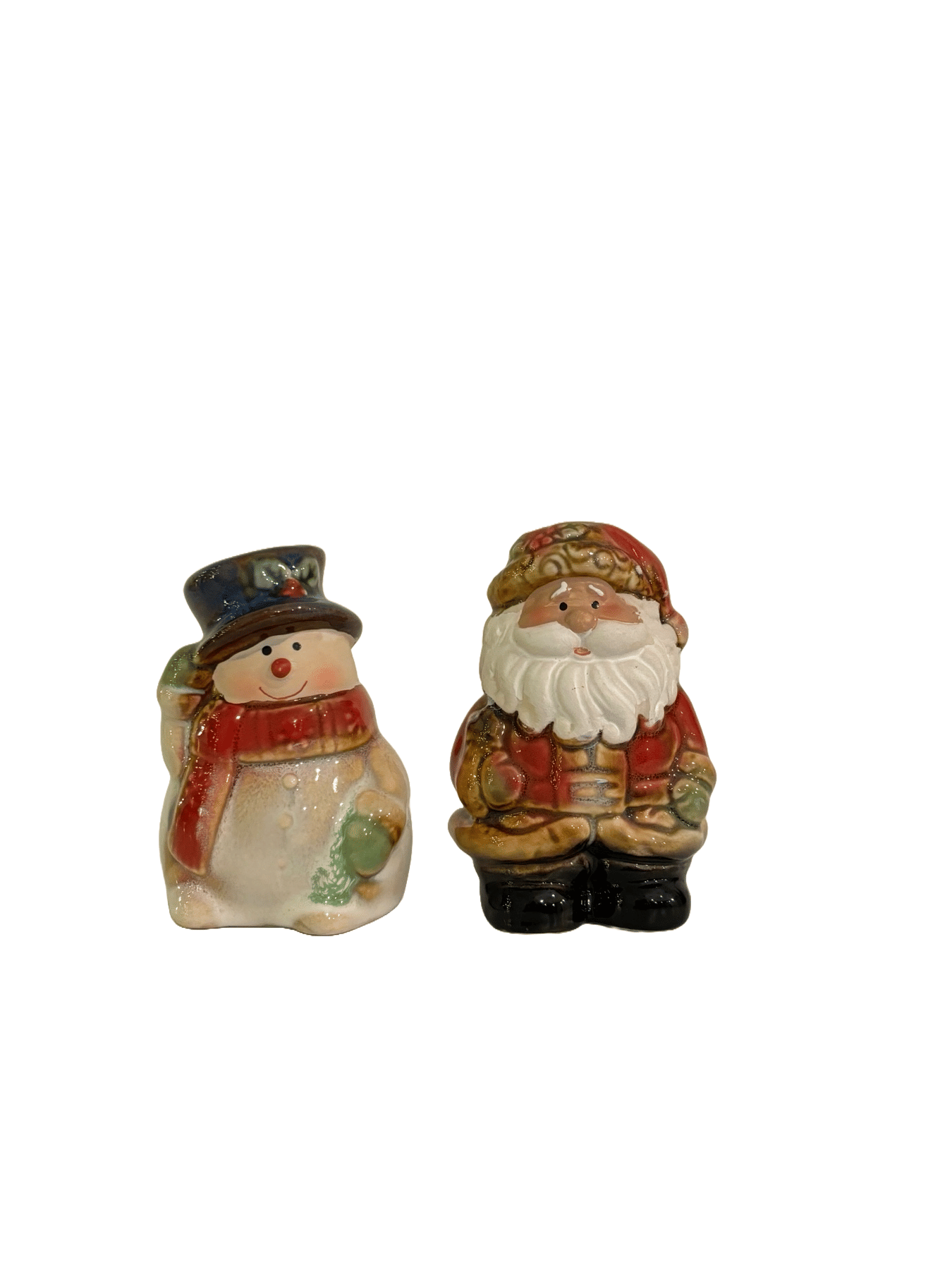 Набор солонка и перечница "Санта и Снеговик"
