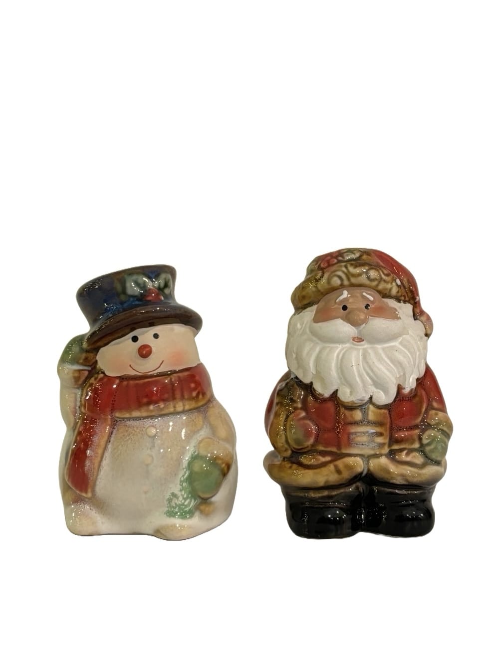 Набор солонка и перечница "Санта и Снеговик"