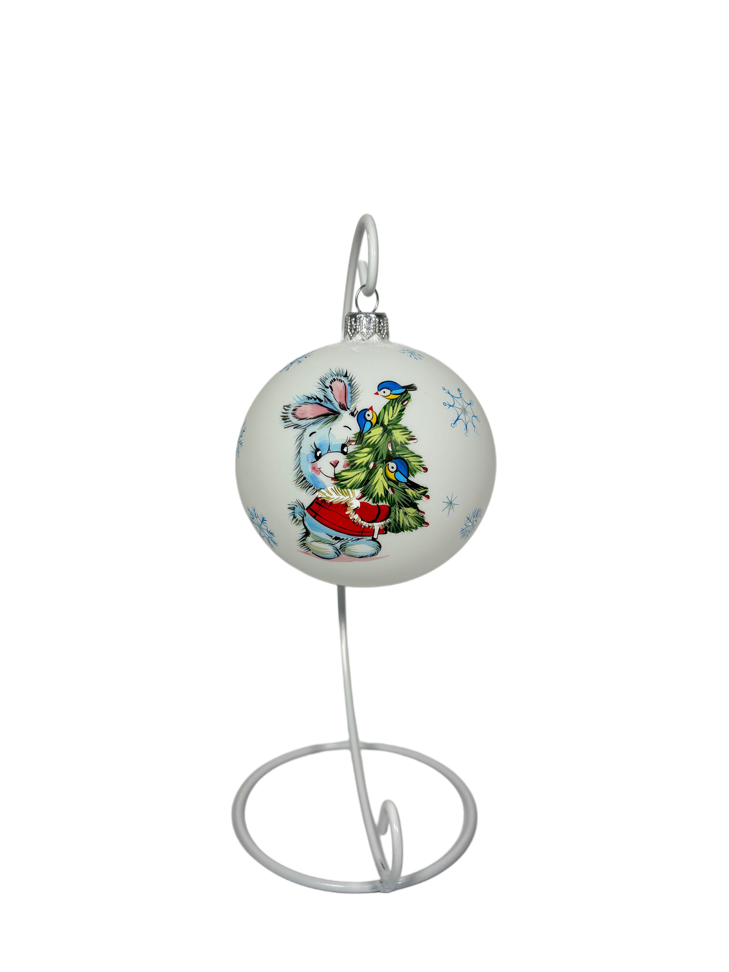 Елочная игрушка Зайка с ёлочкой