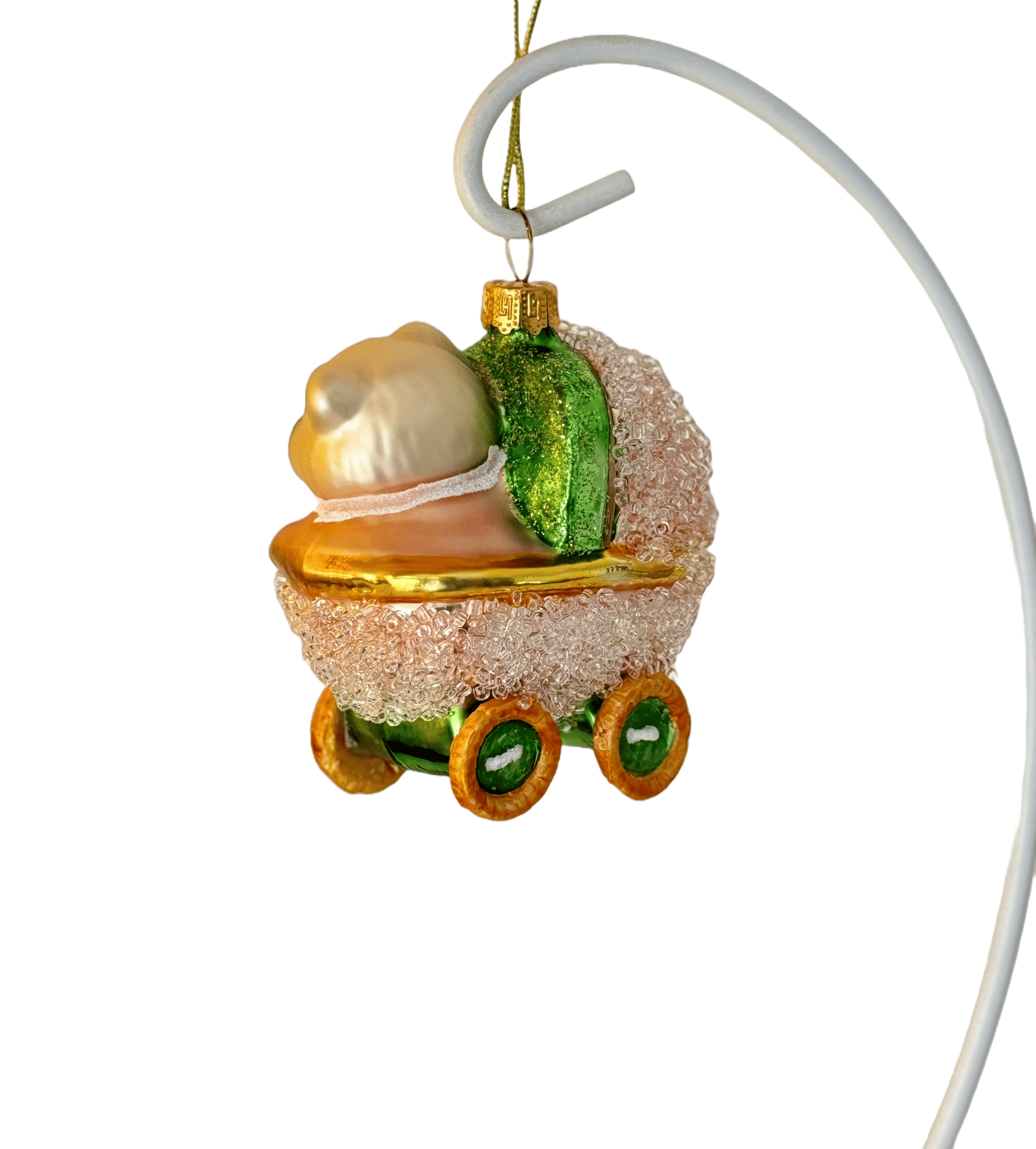 Елочная игрушка Медвежонок в коляске