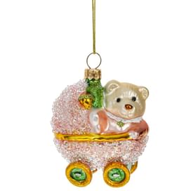 Елочная игрушка Медвежонок в коляске