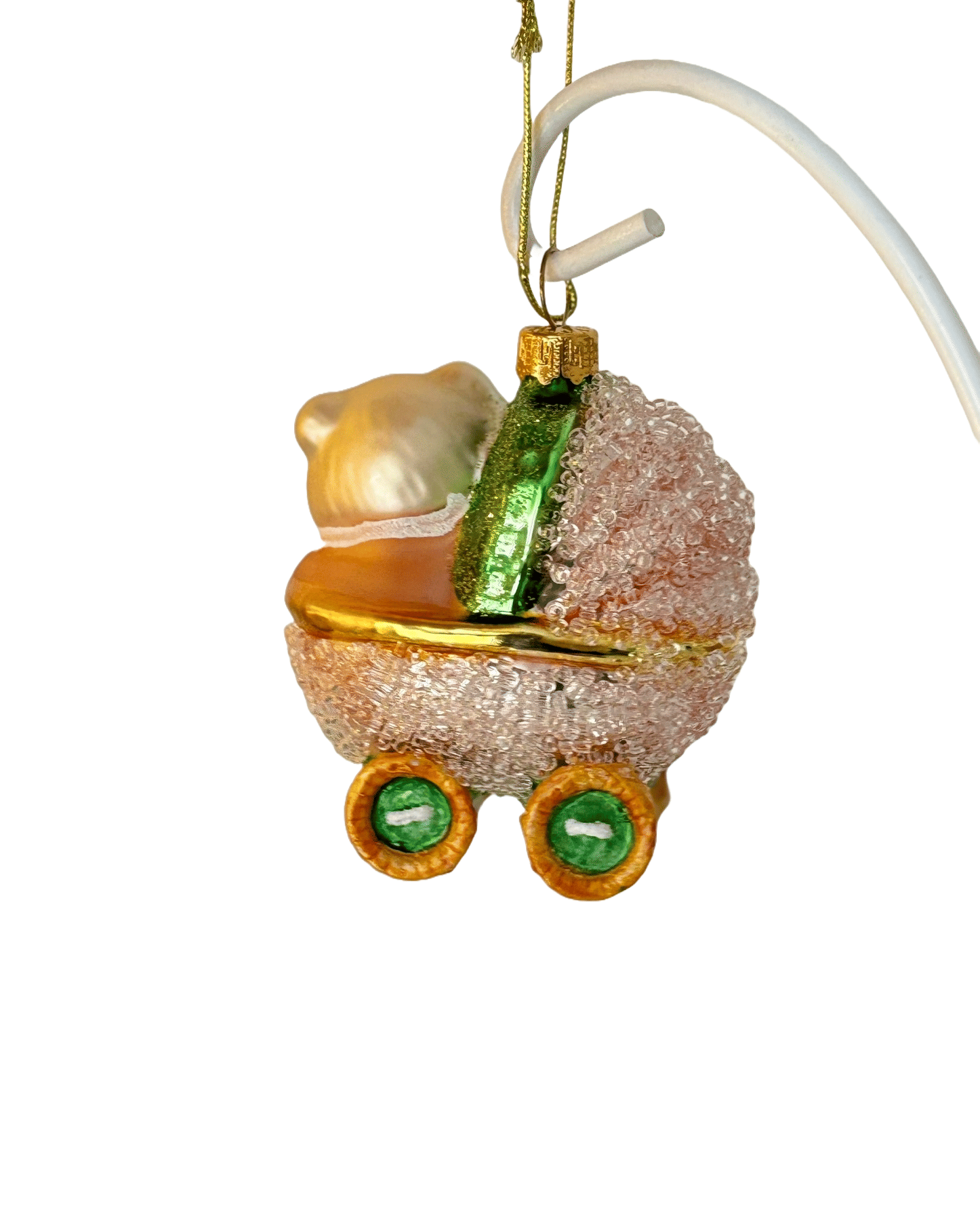 Елочная игрушка Медвежонок в коляске