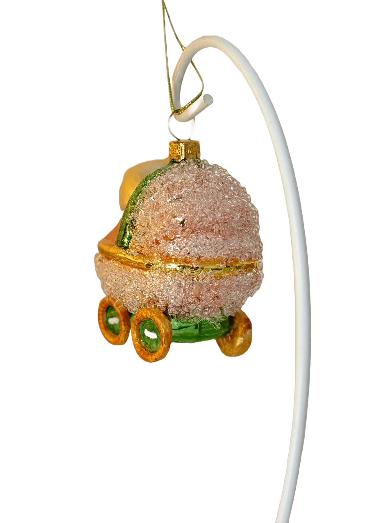 Елочная игрушка Медвежонок в коляске