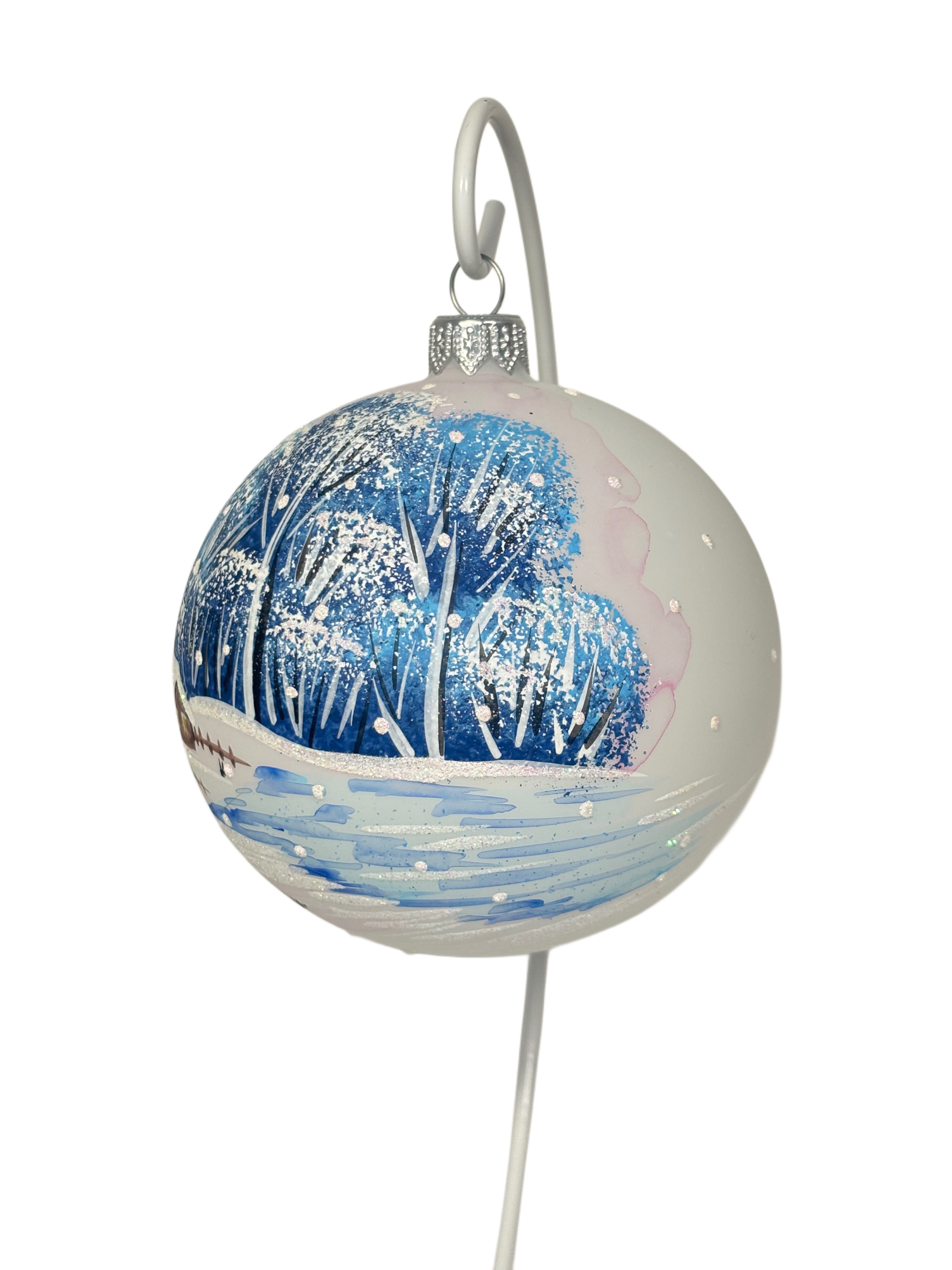 Елочная игрушка Зима в деревушке