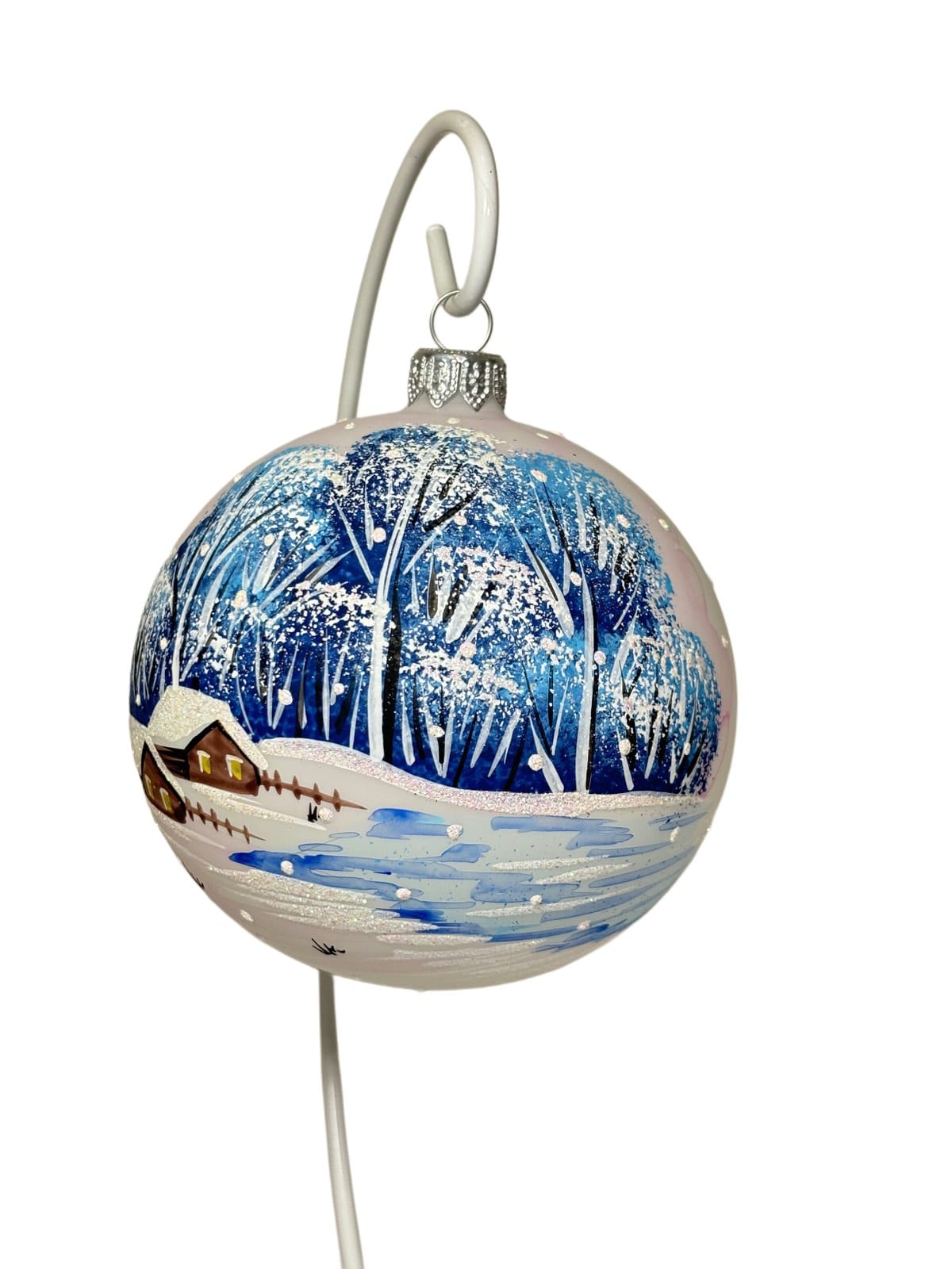 Елочная игрушка Зима в деревушке