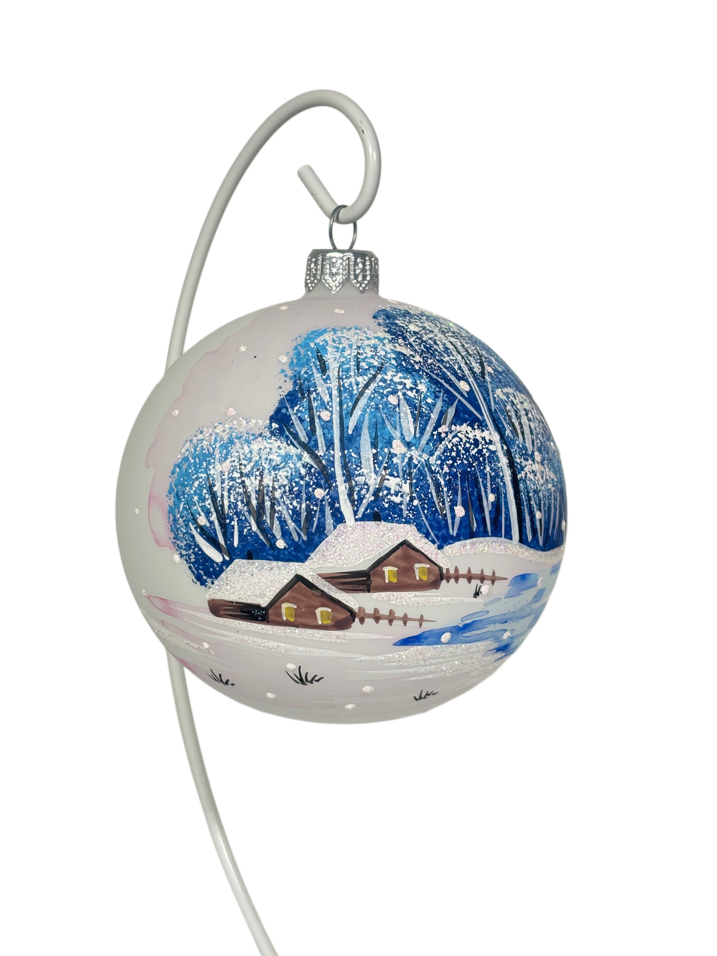 Елочная игрушка Зима в деревушке
