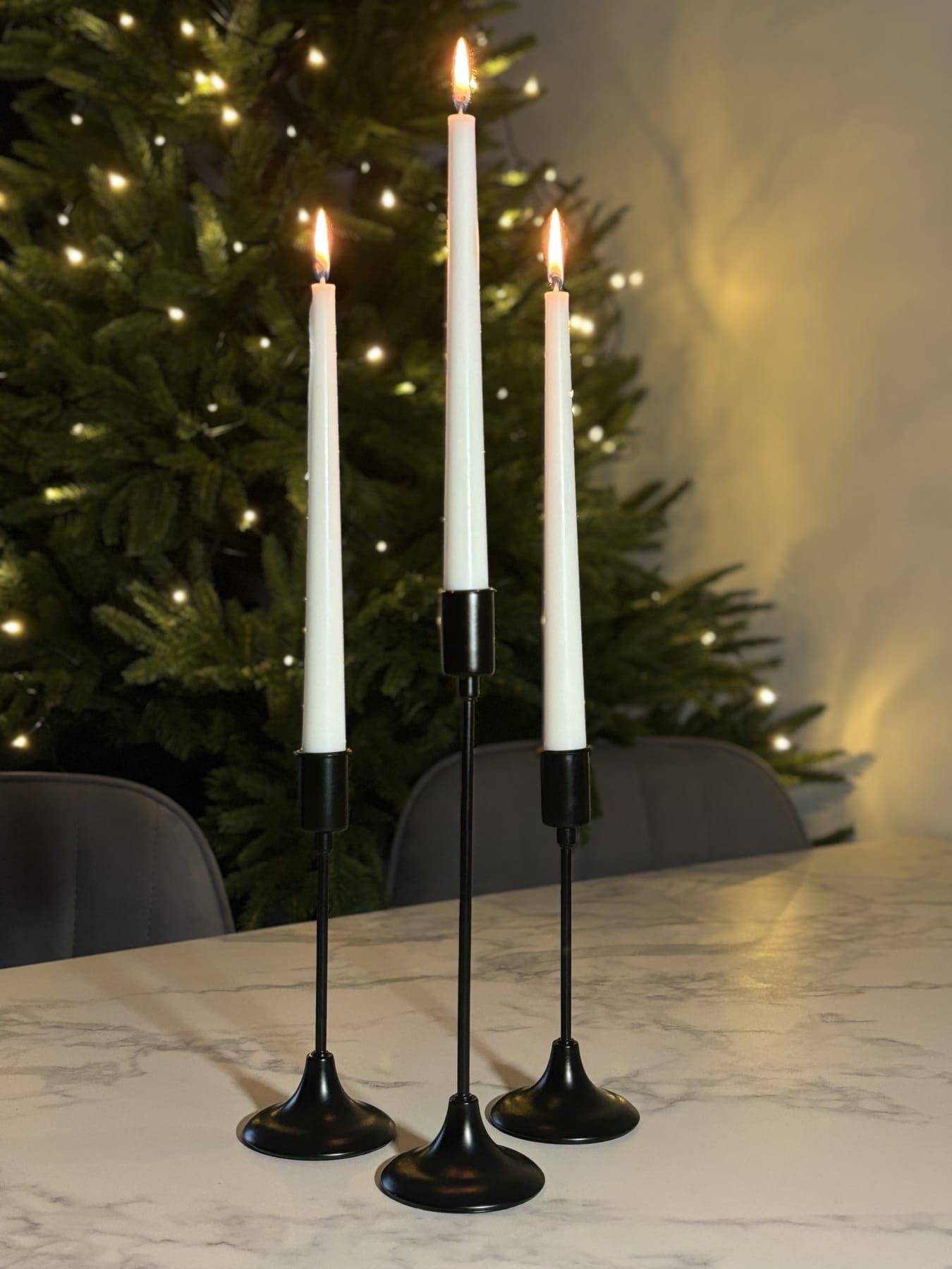 Подсвечник черный 27 см