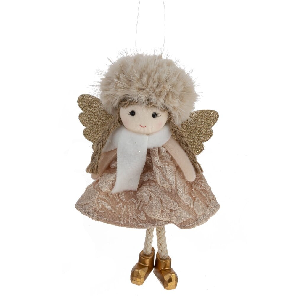 Новогоднее украшение Девочка ангел с косичками