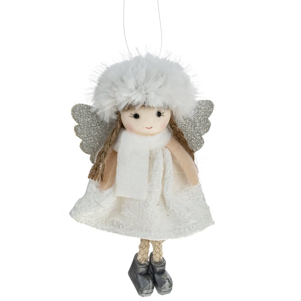 Новогоднее украшение Девочка ангел с косичками