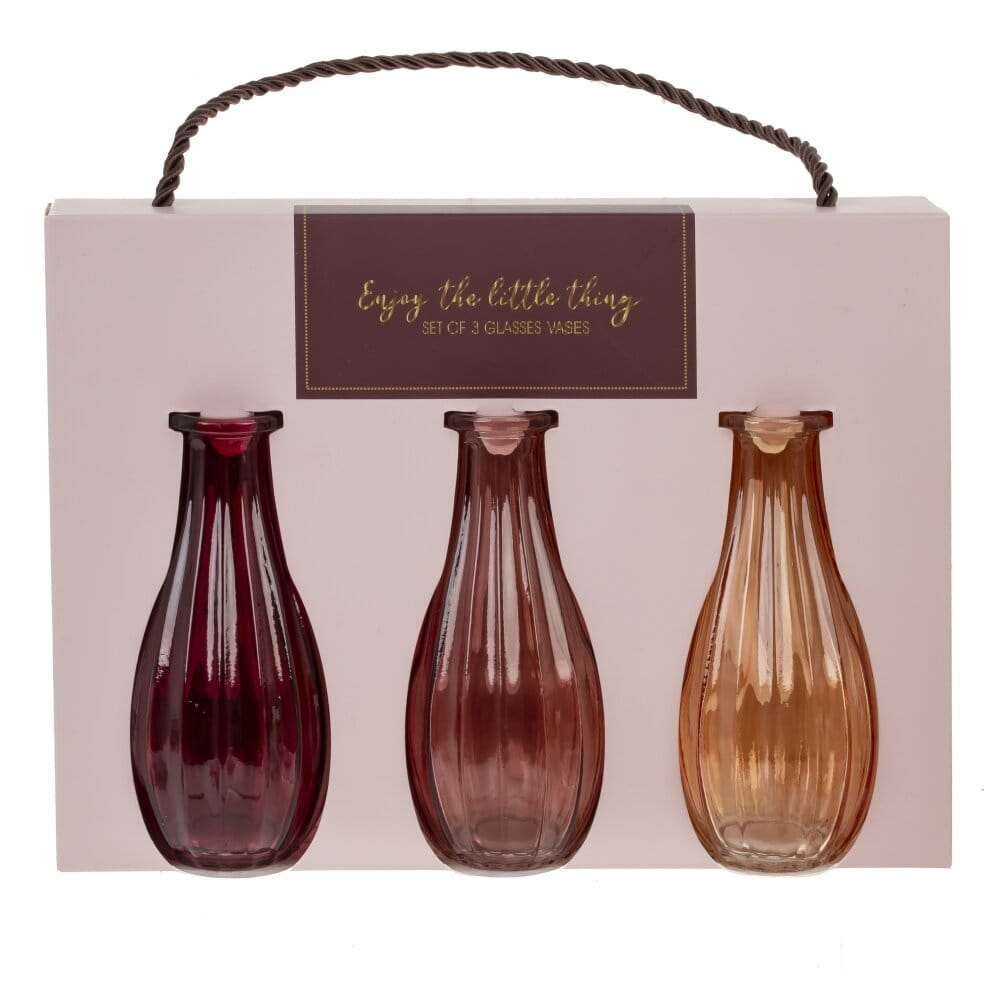 Набор из 3 -х стеклянных ваз