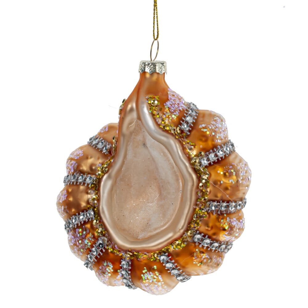 Стеклянная елочная игрушка Ракушка