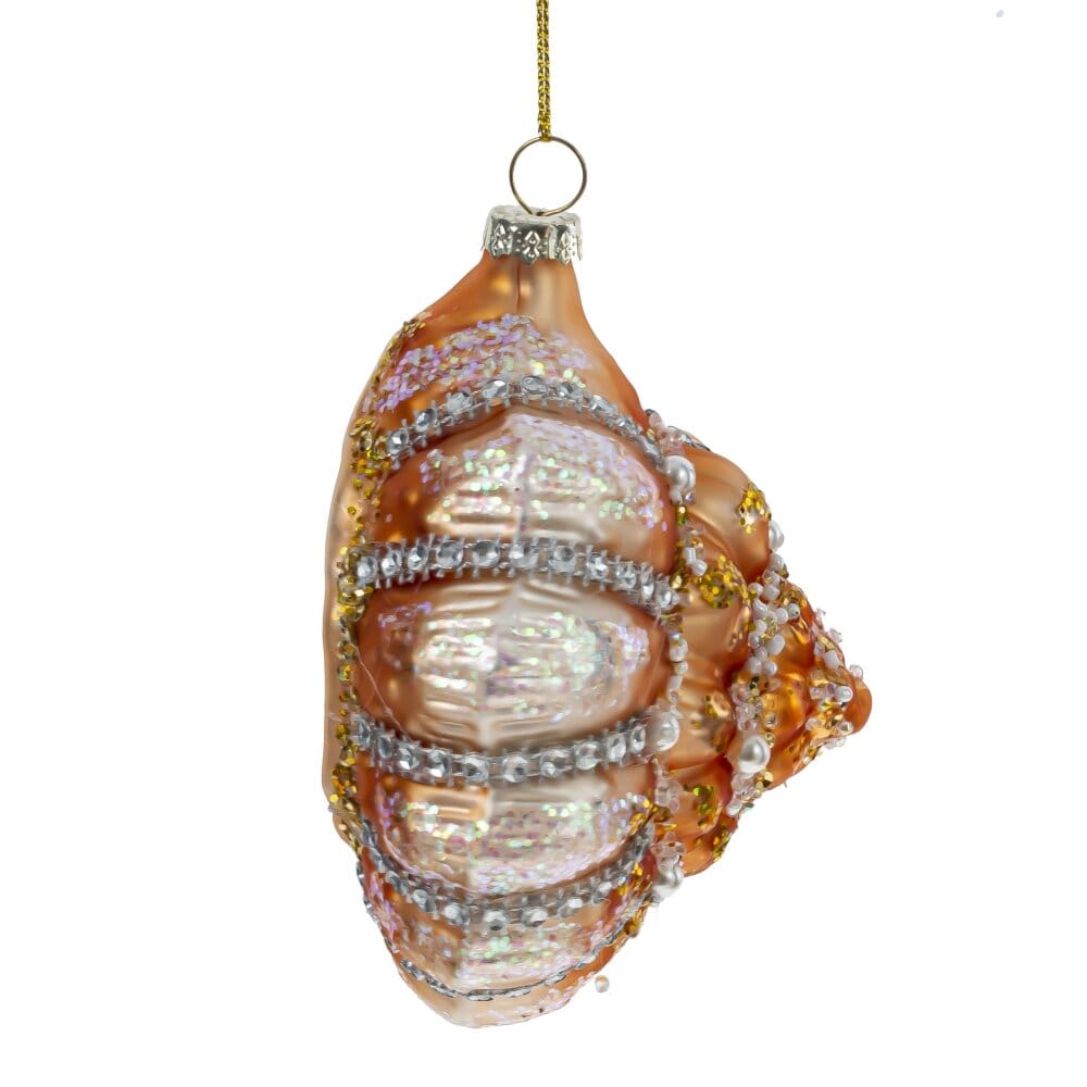 Стеклянная елочная игрушка Ракушка