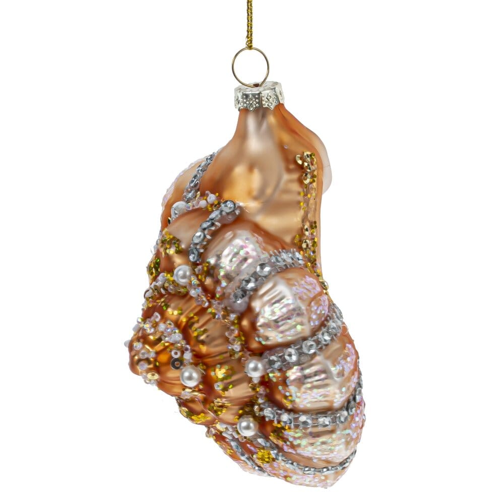 Стеклянная елочная игрушка Ракушка