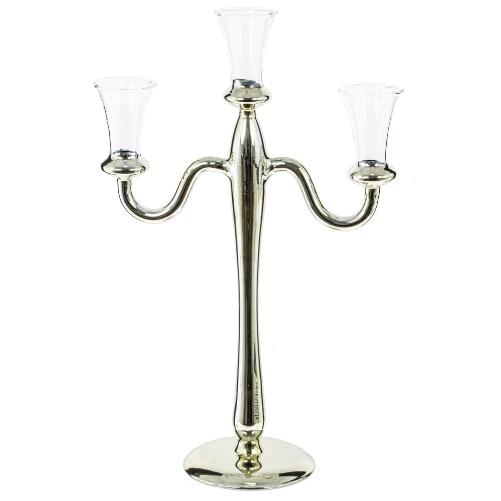 Подсвечник стеклянный для 3 свечей