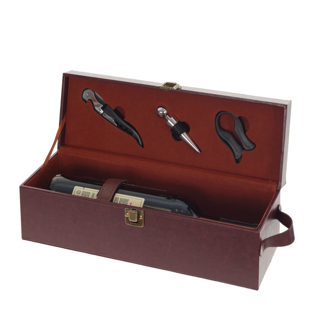 Шкатулка для бутылки с набором сомелье