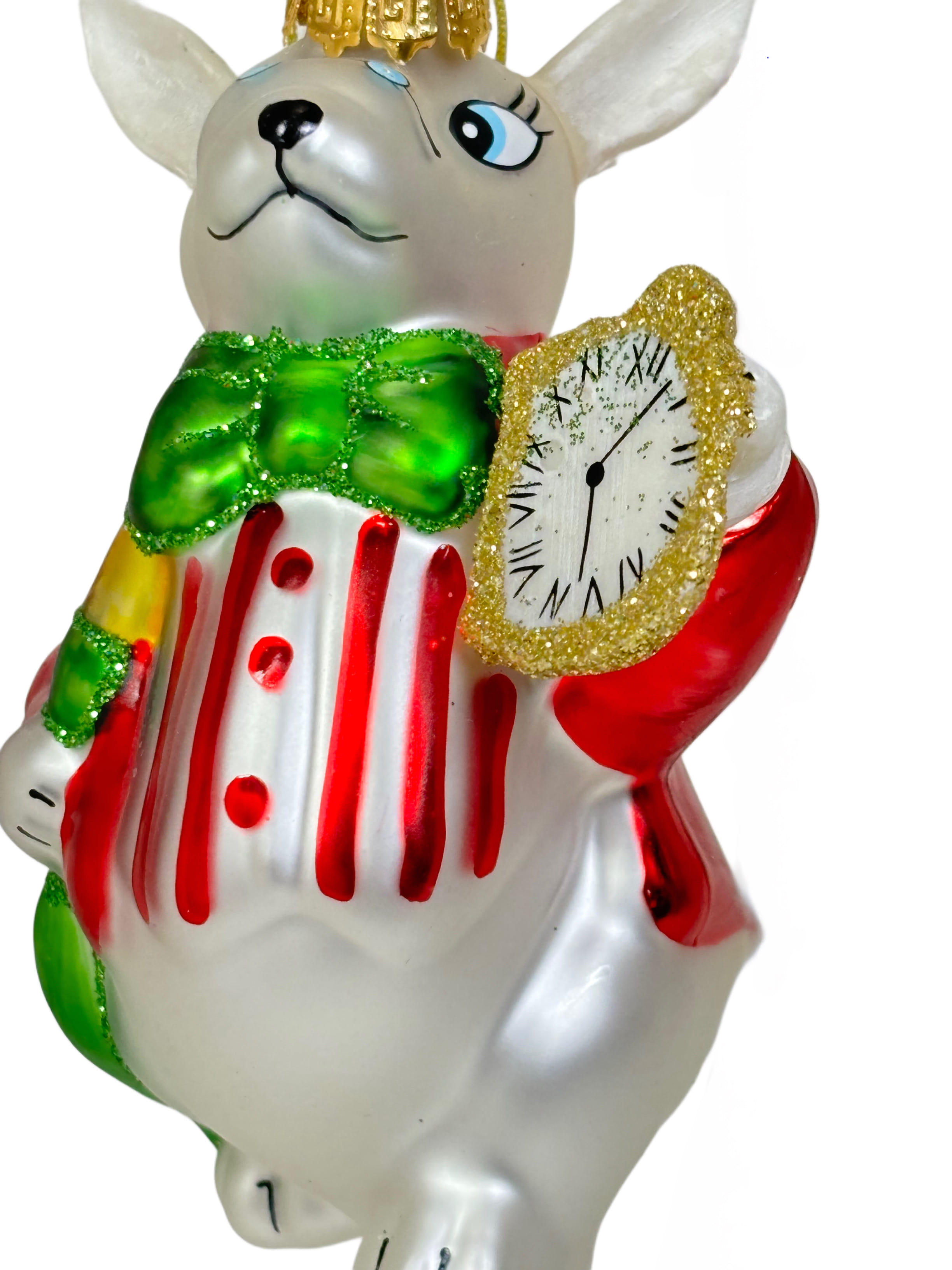 Елочная игрушка Кролик с часами