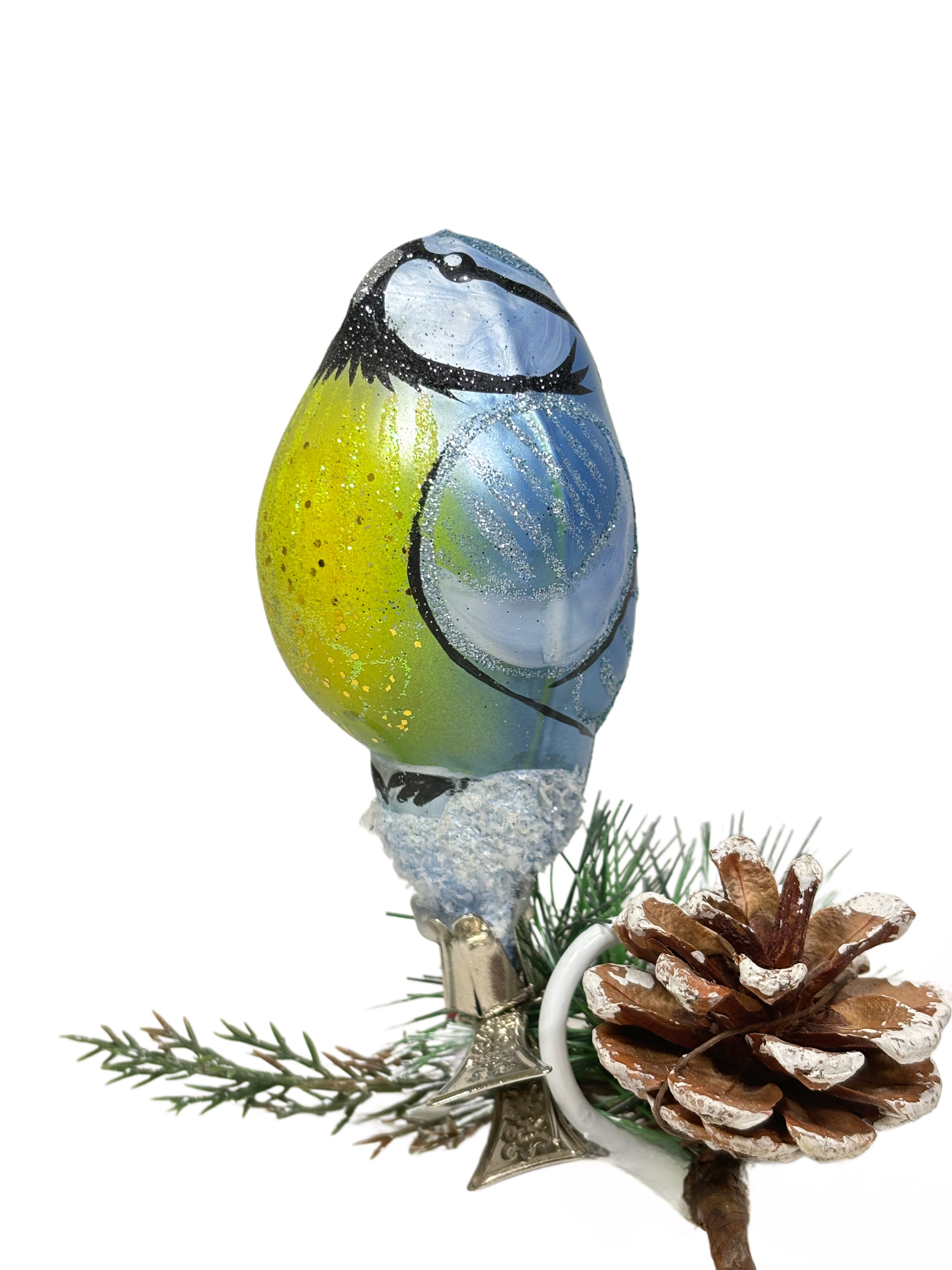 Елочная игрушка Синица на прищепке