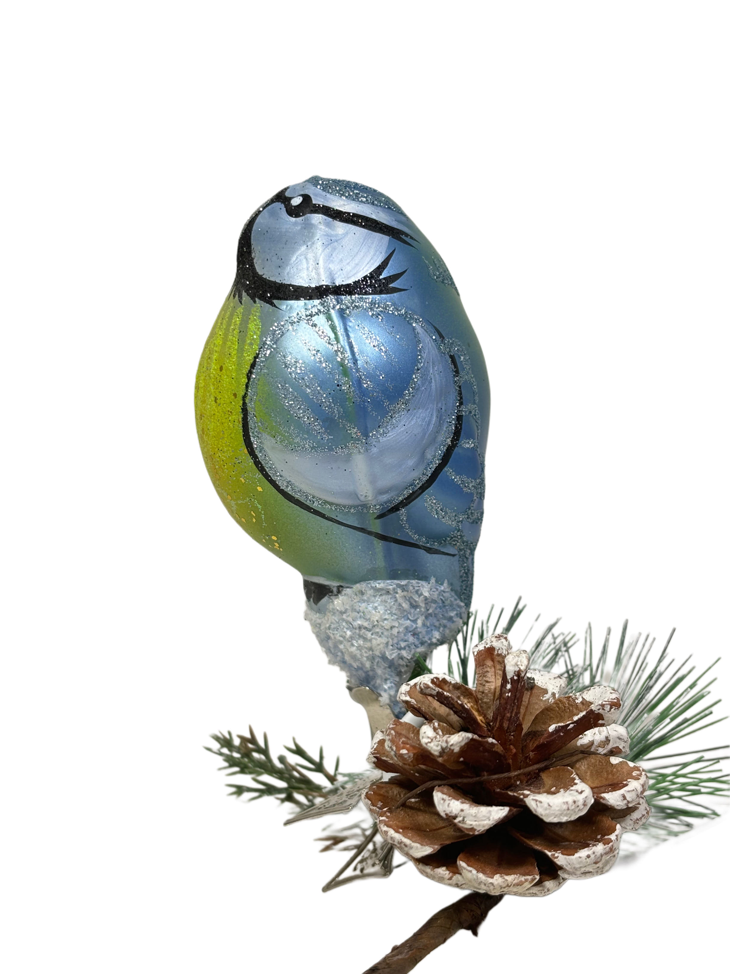 Елочная игрушка Синица на прищепке