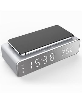 Світлодіодний електричний будильник із зарядним пристроєм для телефону, бездротовий настільний цифровий термометр, годинник
