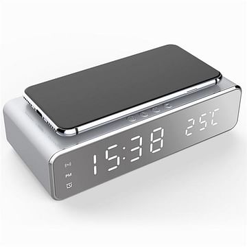 Світлодіодний електричний будильник із зарядним пристроєм для телефону, бездротовий настільний цифровий термометр, годинник