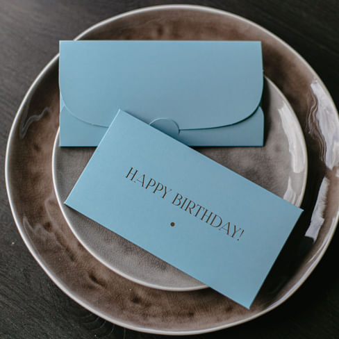 D-475 "Happy birthday!" конверт c золотым тиснением (5 штук в упак)