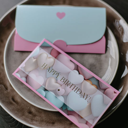 D-474 "Happy birthday!" конверт c золотым тиснением (5 штук в упак)