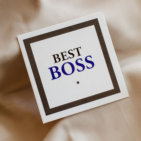 К-583 карточка (8х8 см) Best boss (в упаковке 10 шт.)