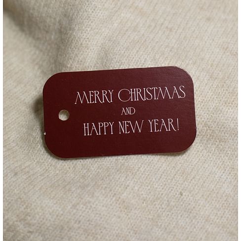 бирка (4х7 см) Б-617 "Merry Christmas and happy New Year" (упаковка 20 шт.)
