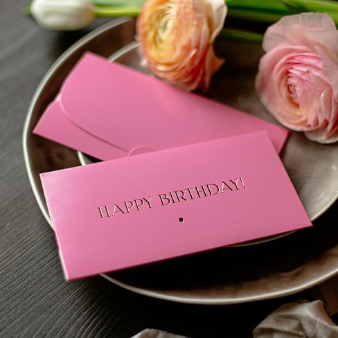 D-366 "Happy birthday!" конверт c золотым тиснением (5 штук в упак)
