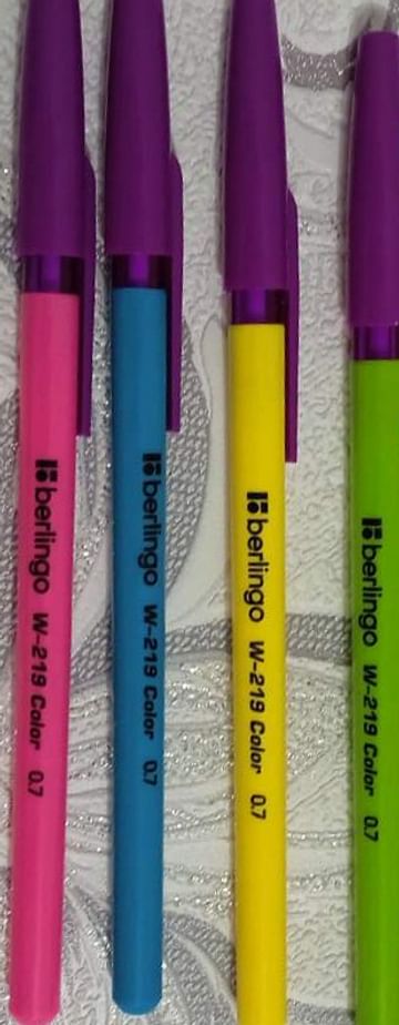 Ручка шариковая V-219 color Berlingo синяя 0,7мм ассорти Китай