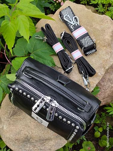 Женская сумка-трансформер из натуральной кожи модель 446 (черный)