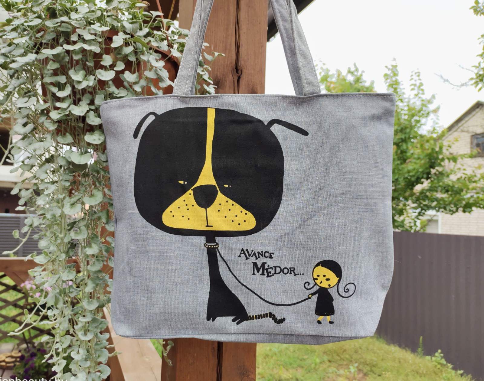 Сумка-шоппер модель 454/7 (серый меланж)