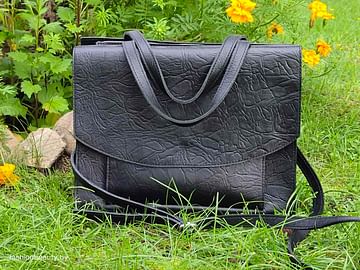 Женская сумка-портфель из натуральной кожи модель 479 (черный)
