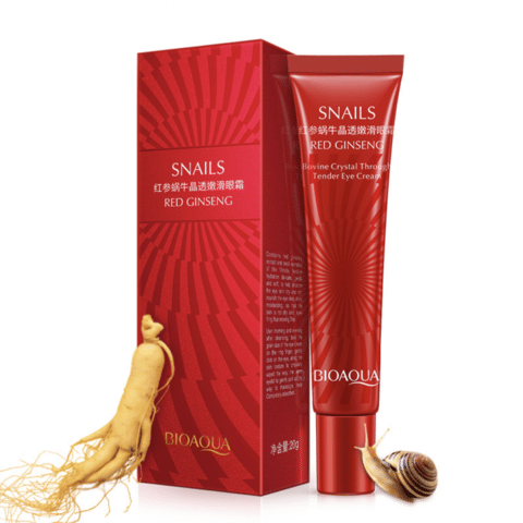 ОМОЛАЖИВАЮЩИЙ КРЕМ ДЛЯ ОБЛАСТИ ВОКРУГ ГЛАЗ С МУЦИНОМ УЛИТКИ И КРАСНЫМ ЖЕНЬШЕНЕМ, 20ГР. Bioaqua