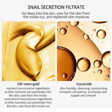 Омолаживающая сыворотка для лица с муцином улитки и 24К золотом Snail Silky Hydrating Skin Gold Snail 100 мл VEZE