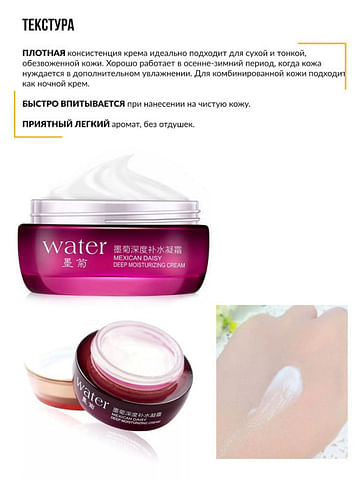 Увлажняющая маска-крем для лица с экстрактом хризантемы Water Mexican Daisy Deep Moisturizing Cream (50г) Bioaqua