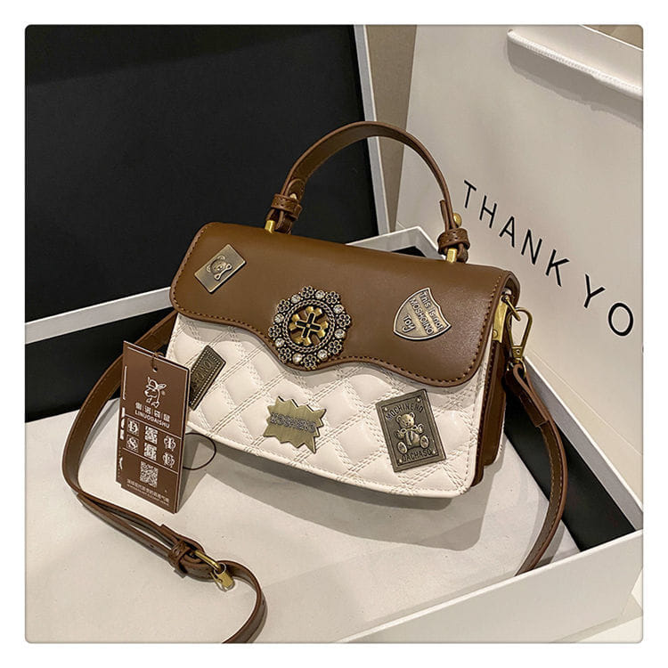 Сумка женская модель 767 (молочный/коричневый)