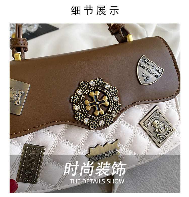 Сумка женская модель 767 (молочный/коричневый)