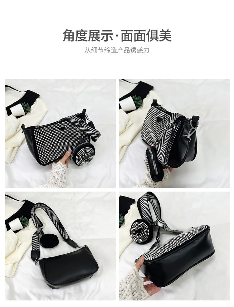 Набор сумок женских 2 в 1 модель 773 (серебро/мультиколор)