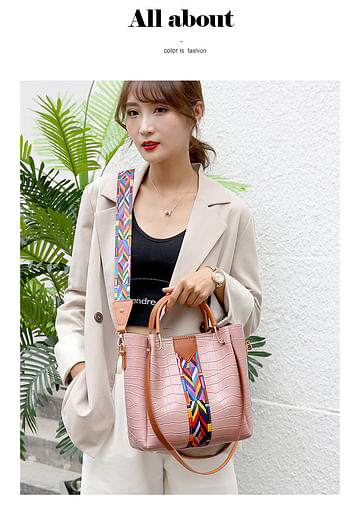 Набор сумок женских модель 805 (розовый)