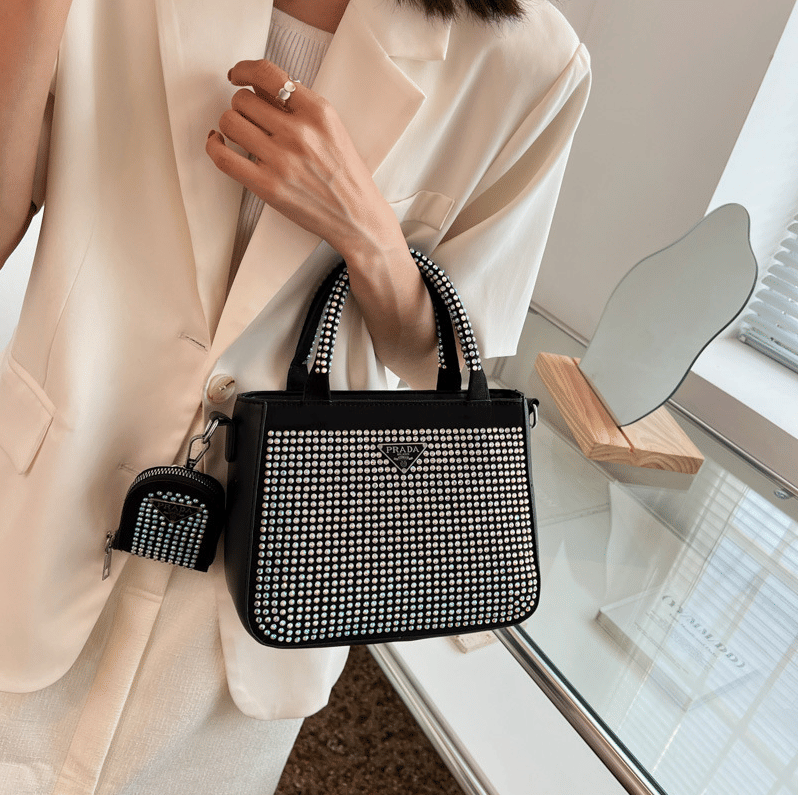 Сумка женская модель 808 (серебро/мультиколор)