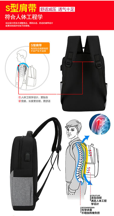 Набор рюкзак + сумки модель 814 (черный)