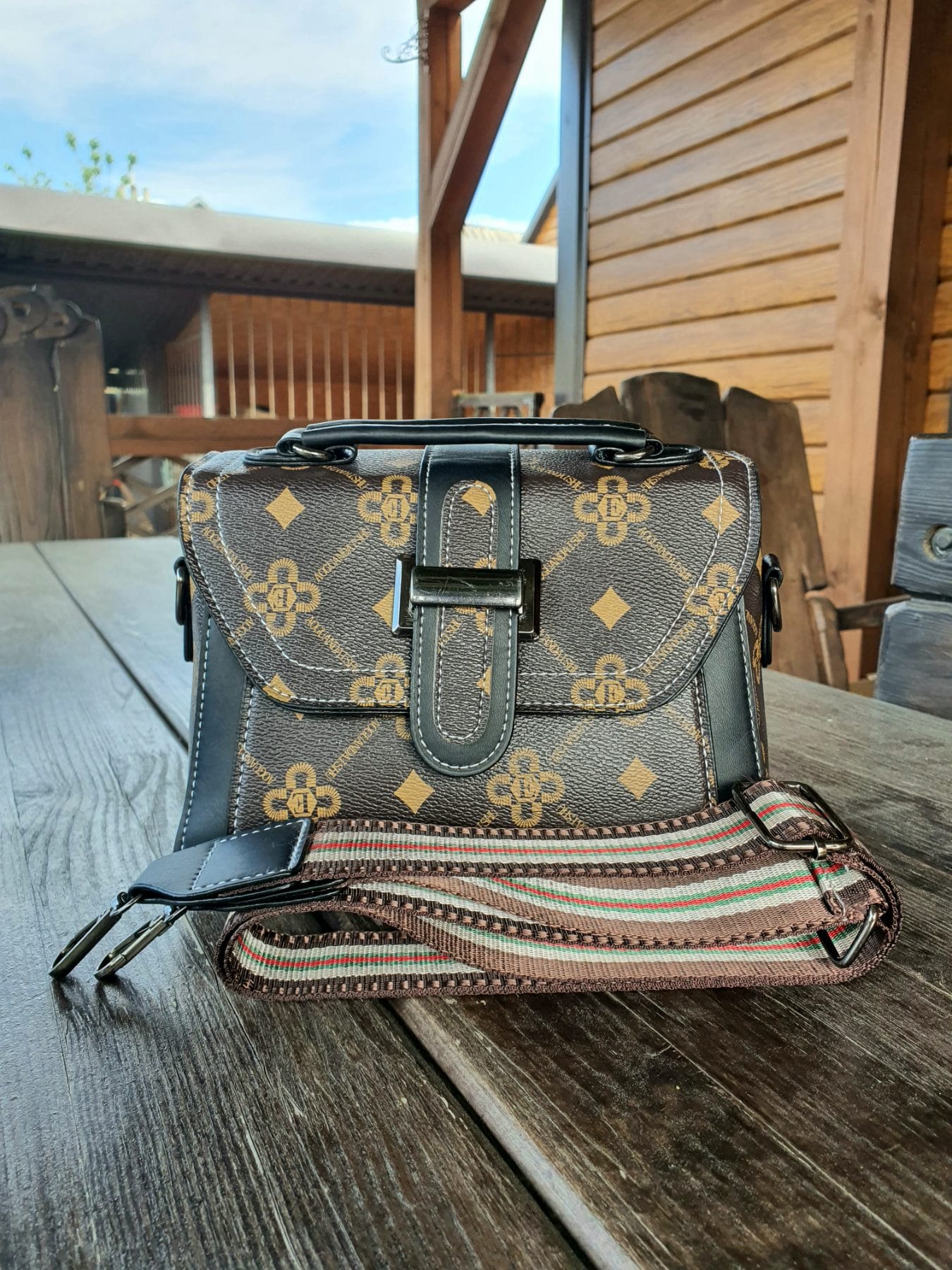 Сумка женская модель 956 (коричневый/черный)