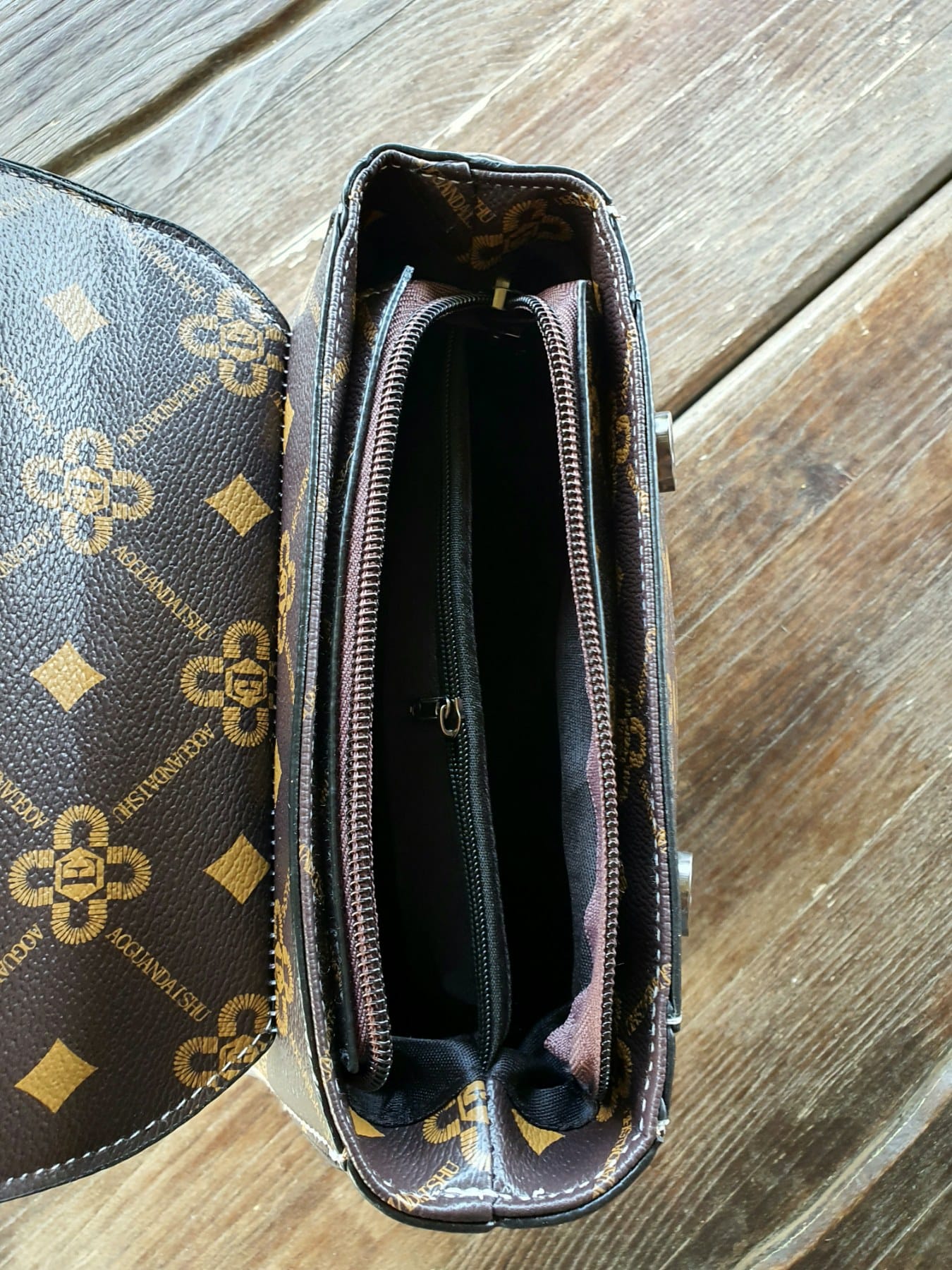 Сумка женская модель 956 (коричневый/зеленый)