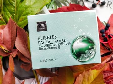 Маска для лица пузырьковая очищающая Bubbles Facial Mask, с коллагеном и вулканической глиной Senana