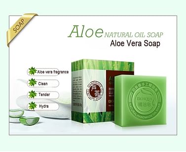 Натуральное мыло ручной работы с экстрактом алоэ вера Aloe Natural Oil Soap, 100 гр. Bioaqua