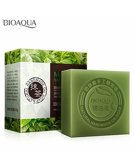 Натуральное мыло ручной работы с экстрактом чайного листа матча Matcha Natural Oil Soap, 100 гр. Bioaqua