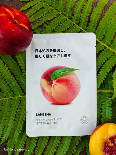 Успокаивающая тканевая маска для лица с экстрактом персика для чувствительной кожи 25 гр LANBENA