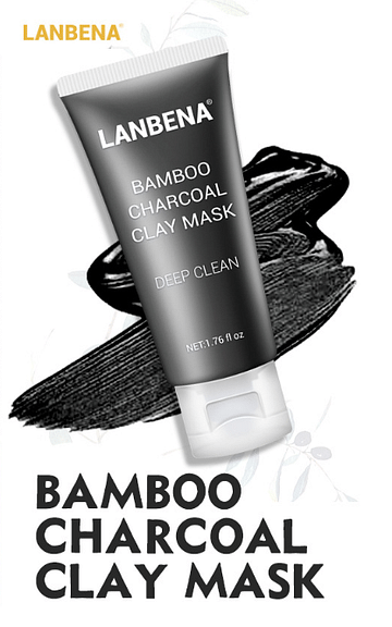 Эффективная маска для лица от черных точек bamboo Charcoal mask,50гр LANBENA