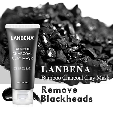 Эффективная маска для лица от черных точек bamboo Charcoal mask,50гр LANBENA